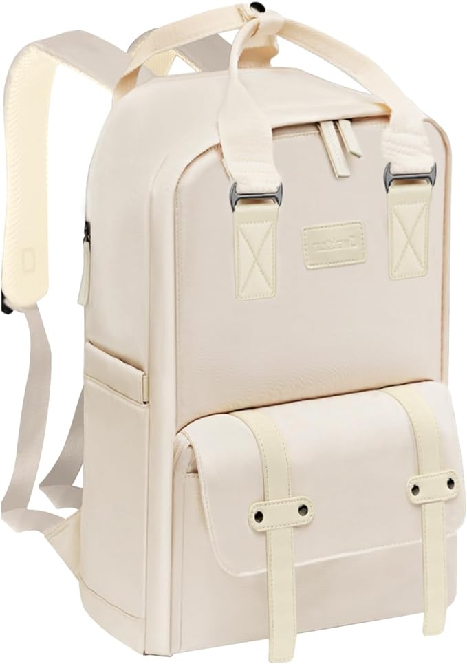 Cream/off white camera backpack