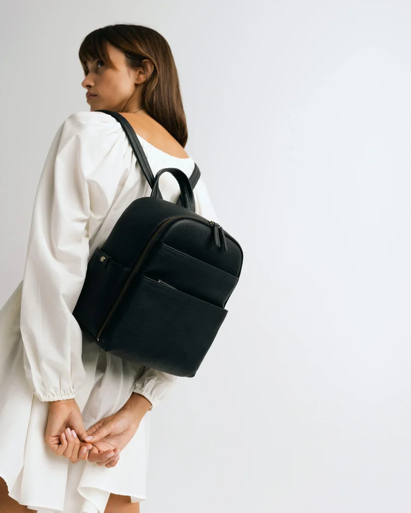 Black Mina Camera Daypack from Kamrette. One of the Best fashionable Camera Backpacks for women.