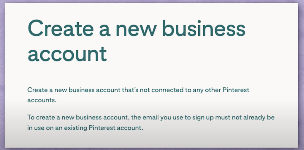 Pinterest Strategy: Create a new business account to get access to key insights.