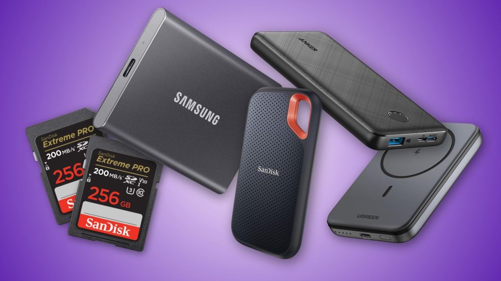 Creator Must Haves: Practical Gifts for influencers, SSDs, Hard Drives, SD Cards, and Portable Chargers.
